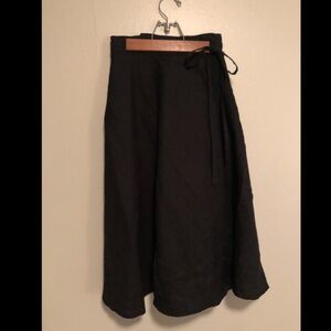 notPERFECTLINEN Black Wrap Skirt